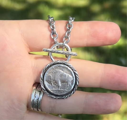 The Double Twisted Buffalo Nickel Necklace
