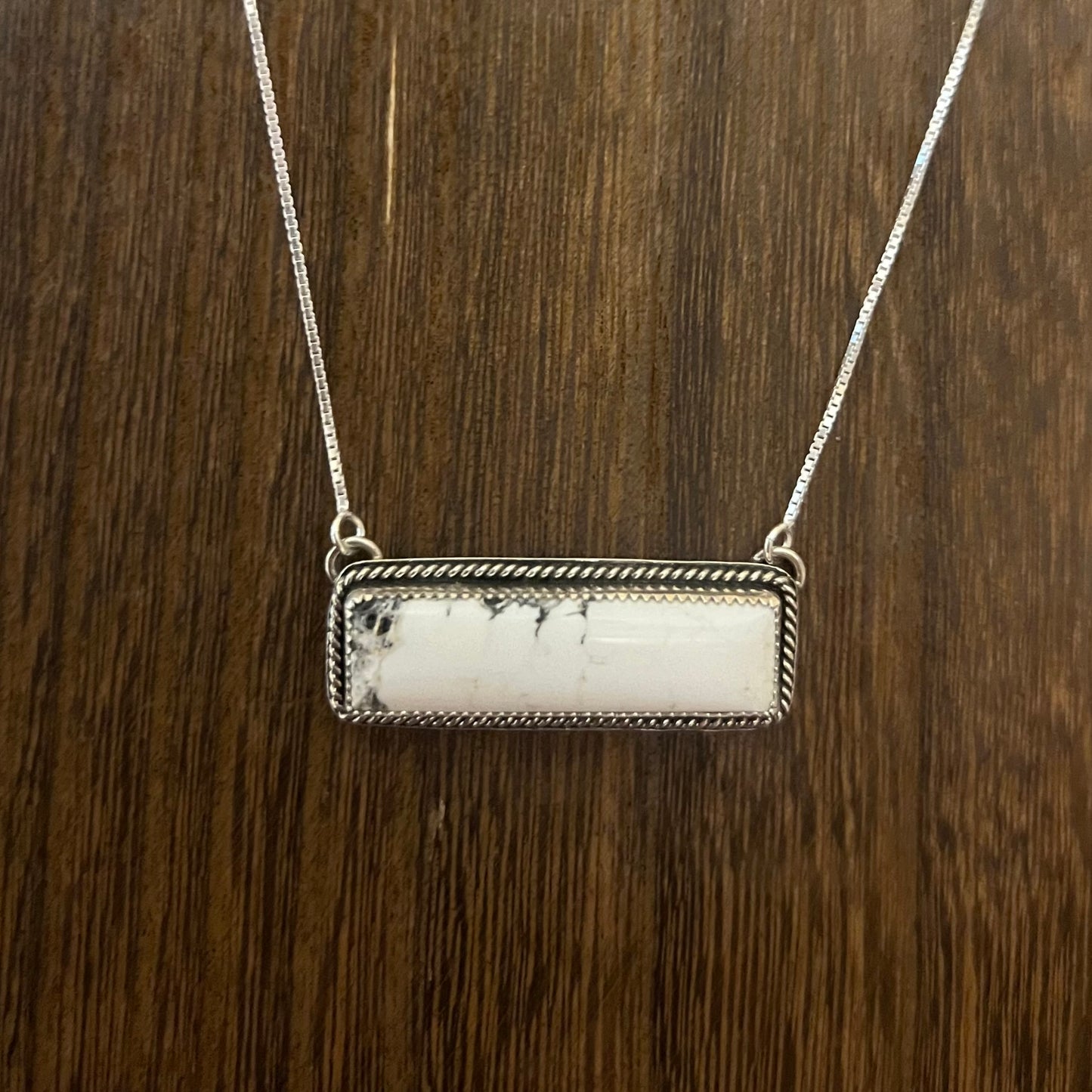 - White Buffalo Bar Necklace -