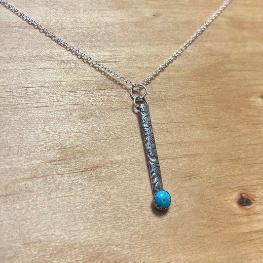 - Turquoise Drop Bar Pendant -